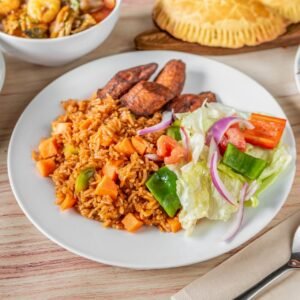 Jollof with Plantain (vegetarian)